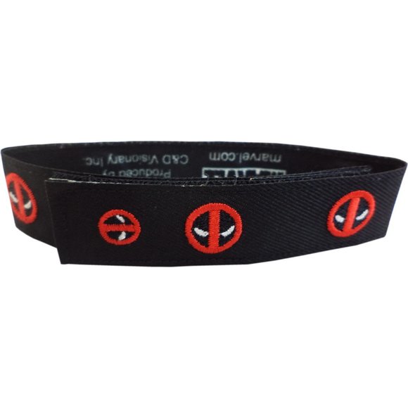 Marvel Comics' Deadpool Mask Logo Embroidered Wristband - Picture 1 of 3